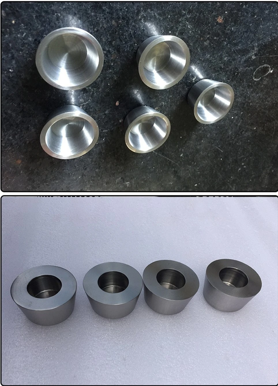 Mo Metal Polished Pure Pressed-Sintered Sapphire Growth Pure Ferromolybdenum Ring Tungsten Molybdenum Crucibles with Hole in Bottom